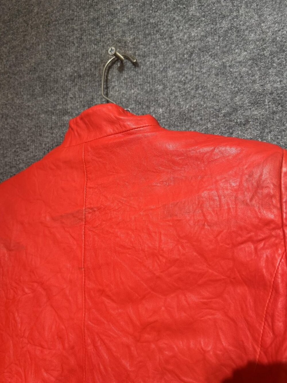 Zadig & Voltaire Blazer Womens Large Red Leather Open Front Lined Short Jacket - Picture 5 of 6